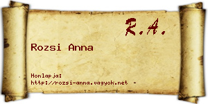 Rozsi Anna névjegykártya