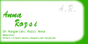 anna rozsi business card